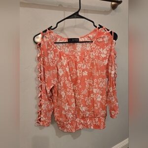 Blu Pepper Women's Coral Floral Top